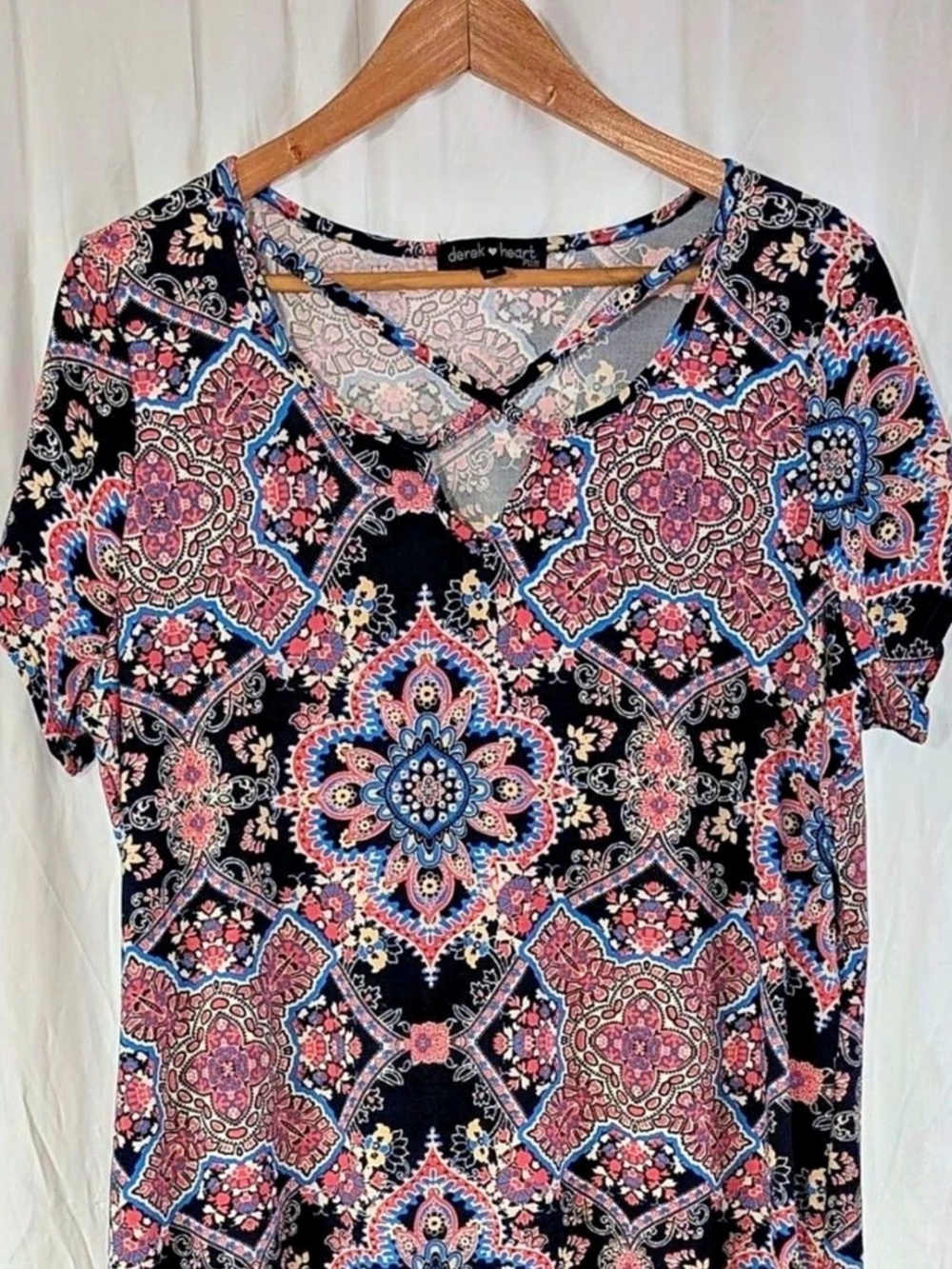 Derek Heart Women's Geometric Short Sleeve Dress. Size-2X Like New.